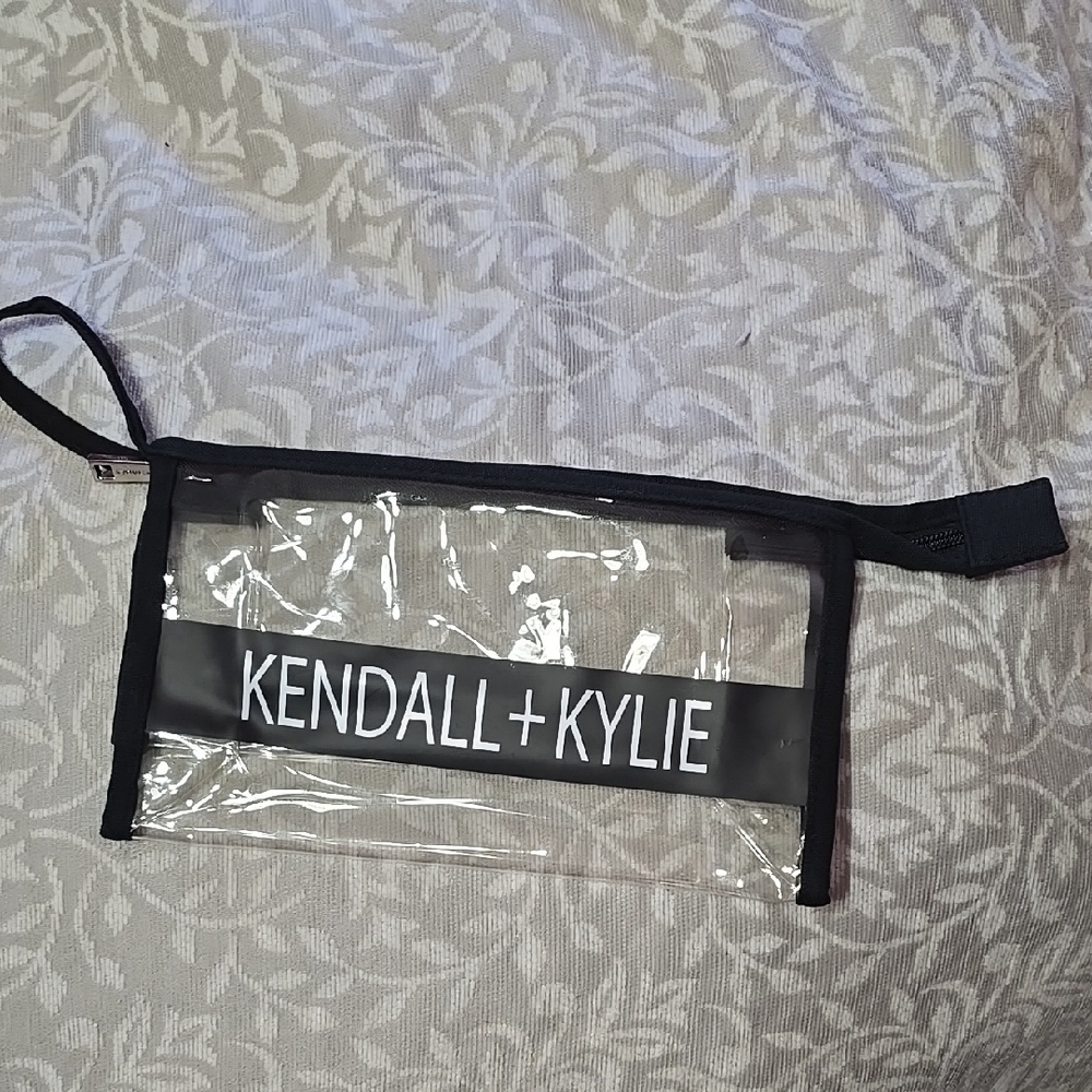 Kendall + Kylie Clear Black Trim Pouch